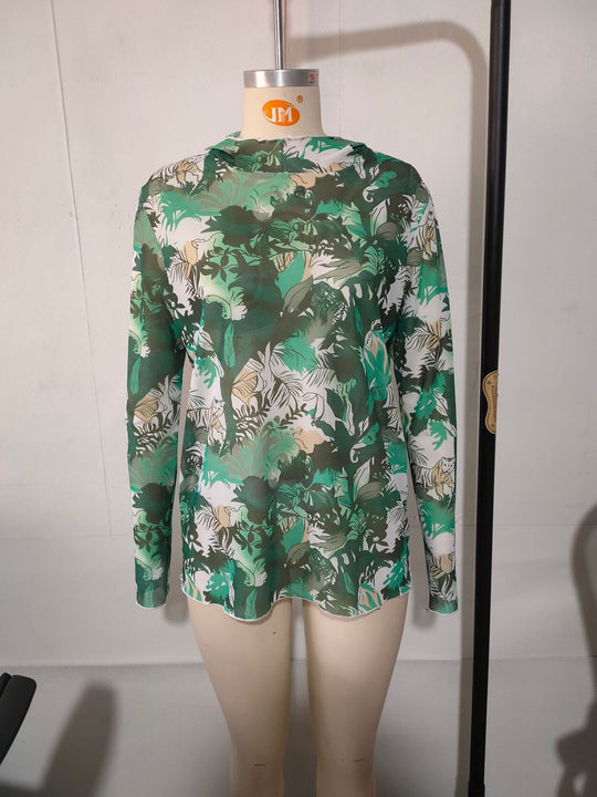 Herren Langarmshirt mit floralem Muster R&B