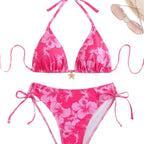 Damen Triangel-Bikini mit verspielten Floral-Details R&B