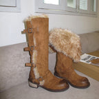 Damen Winterstiefel mit modischem Kunstfellkragen und robustem Profil R&B
