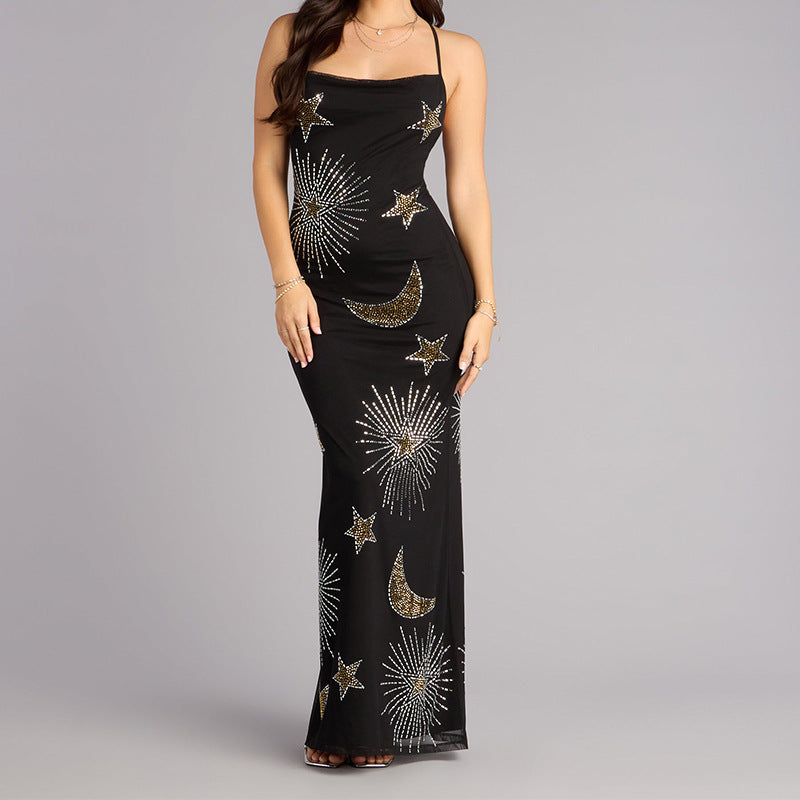 Damen Glamouröses Abendkleid mit schimmernden Pailletten und fantasievollem Design R&B