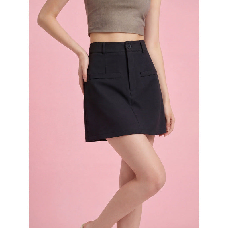 Damen Modischer Minirock mit eleganter Schnittführung und praktischen Taschen R&B
