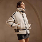 Damen Steppjacke mit hohem Kragen und Taschen R&B