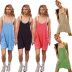 Damen sportlicher Jumpsuit mit praktischen Taschen und weitem Schnitt R&B