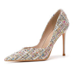 Damen elegante Stiletto-Pumps mit modernen Textilien R&B
