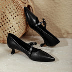 Damen elegante Mary Jane Pumps mit dekorativem Riemen