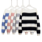 Damen Strickpullover mit dekorativen Streifen und zarten Details R&B