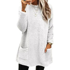 Damen kuscheliger Oversized-Pullover mit Taschen R&B