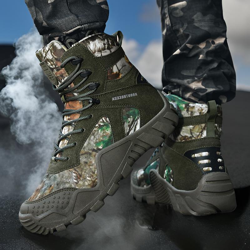 Herren Camouflage Wanderschuhe mit funktionalem Design und rutschfester Sohle R&B