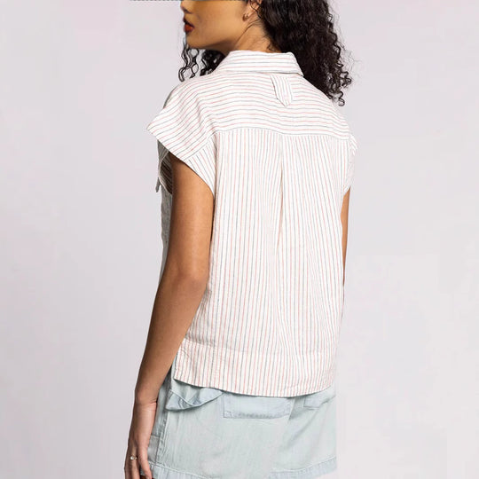 Damen Kurzarm Hemdbluse mit praktischen Pattentaschen R&B