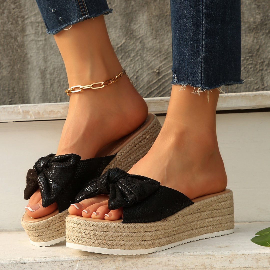 Damen Wedge-Pantoletten mit modischem Schleifen-Design R&B