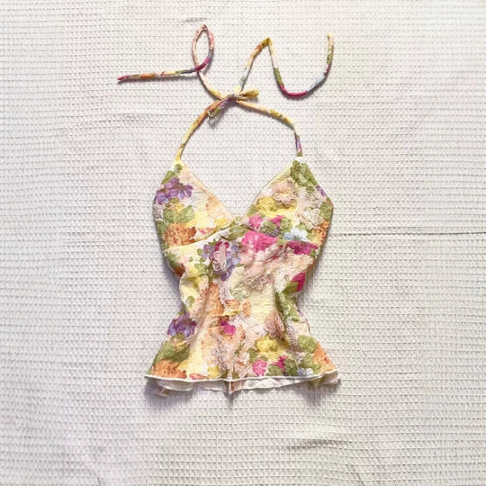 Damen Verspielt bedrucktes Chiffon-Oberteil R&B