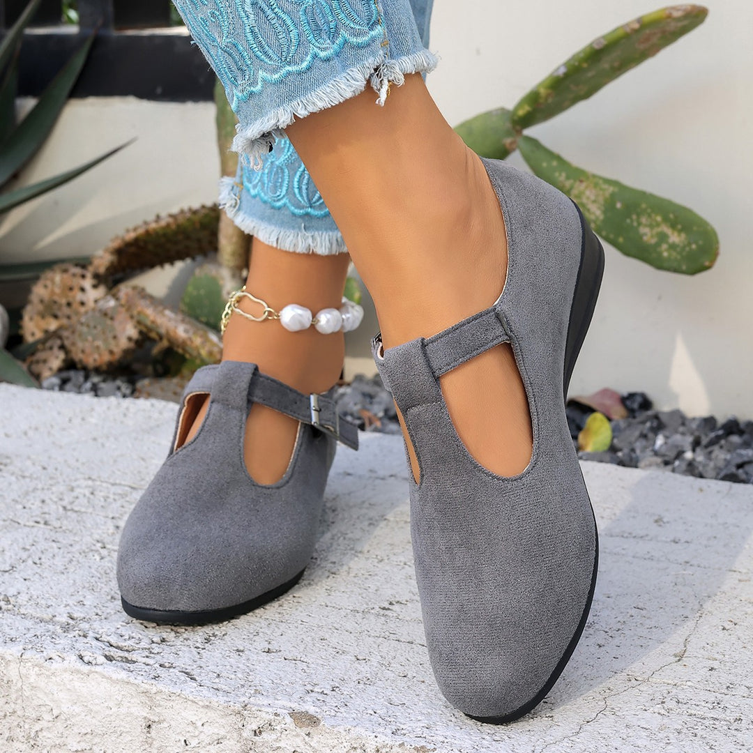 Damen bequeme Mary Jane Schuhe mit dezentem Schnallenverschluss R&B
