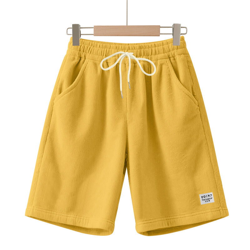 Herren nan knielange Lounge-Shorts im Rippenstrukturjersey mit elastischem Kordelzugbund und aufgesetzten Eingrifftaschen R&B