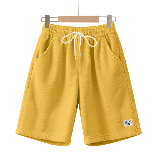 Herren nan knielange Lounge-Shorts im Rippenstrukturjersey mit elastischem Kordelzugbund und aufgesetzten Eingrifftaschen R&B