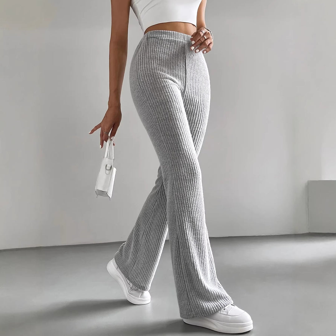 Damen Wide-Leg Ribbed-Hose R&B