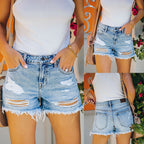 Damen Destroyed Denim-Shorts R&B