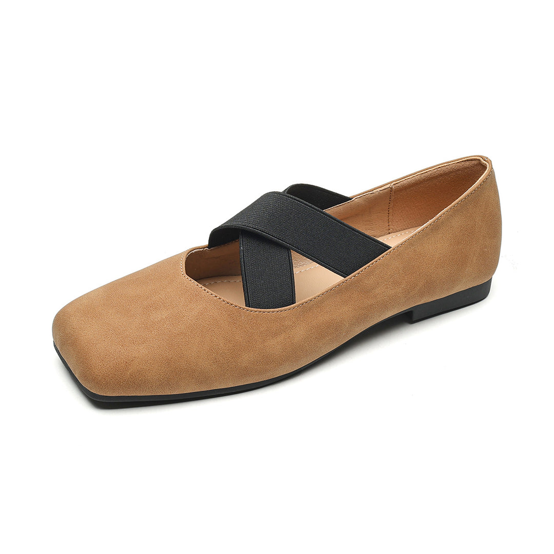 Damen elegante Ballerinas mit schimmerndem Obermaterial und komfortablem Riemen R&B