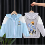 Unisex nan leichte atmungsaktive Kinder-Sommerjacke mit Kapuze und Astronautenprint  R&B