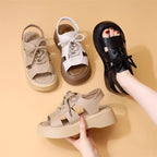 Damen Sportliche Sandalen mit Schnürdesign und komfortablem Absatz