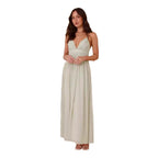Damen Maxikleid mit schmalen Spaghetti-Trägern und elegantem Wickel-Design R&B