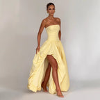 Damen Abendkleid mit figurbetontem Oberteil und asymmetrischem Rock R&B