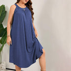 Damen lässiges A-Linien-Kleid mit großzügigem Schnitt und atmungsaktivem Material R&B