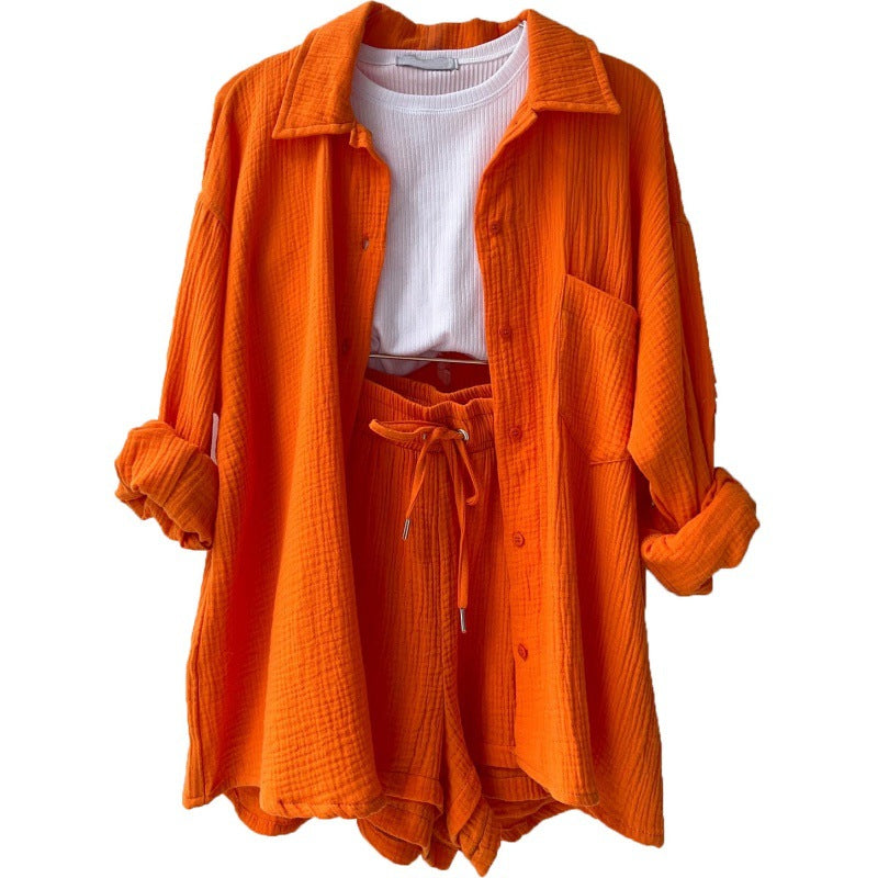 Damen lässige Oversized-Hemdjacke mit Gürtel R&B