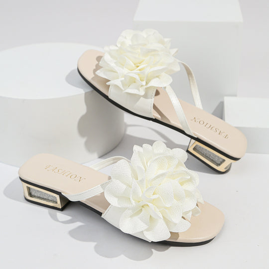 Damen Sandalen mit auffälligem Blumenapplikation und komfortablem Fußbett R&B