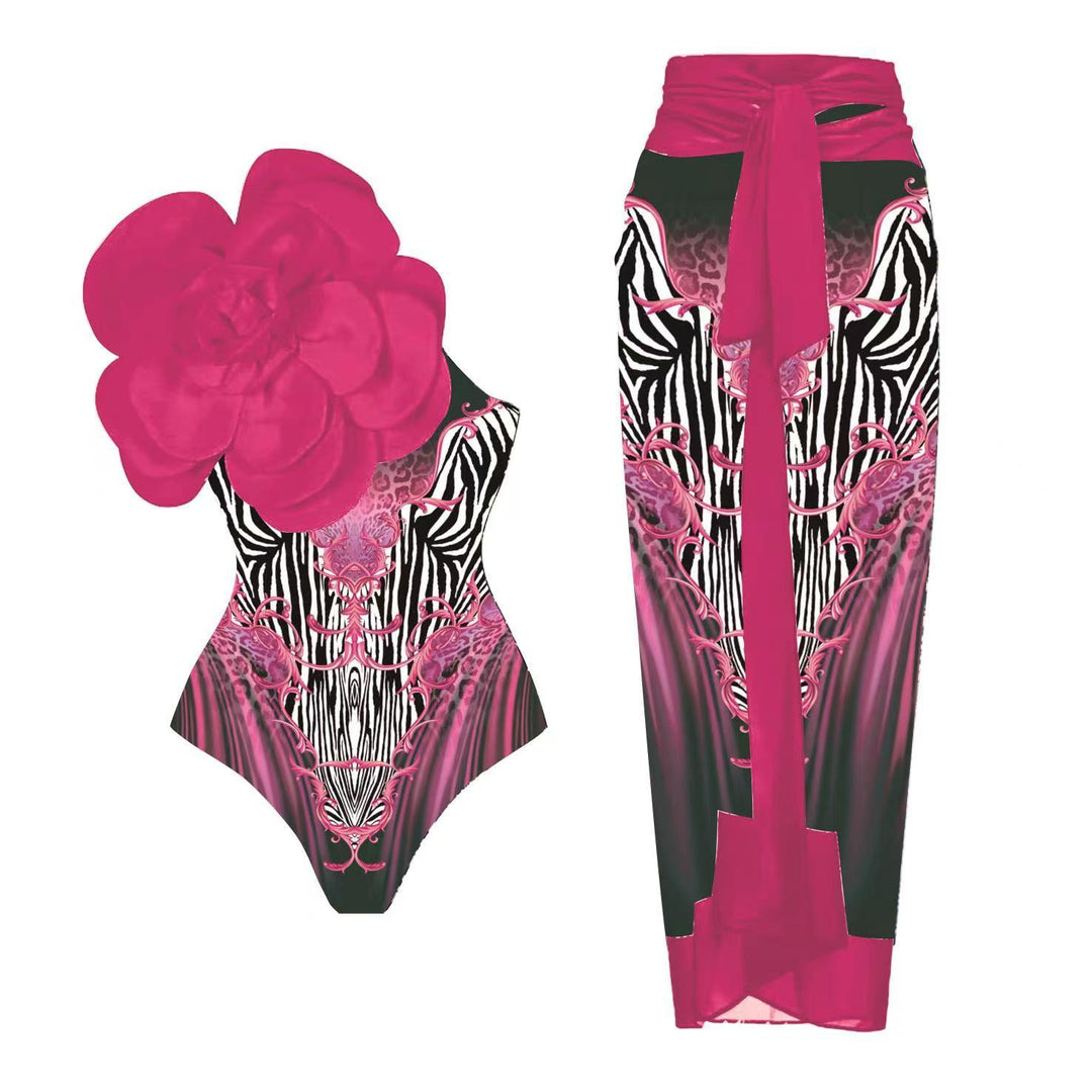 Damen Eleganter Einteiler mit kunstvoller Blumendekoration R&B