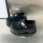 Damen Komfortable Plateau-Clogs mit modischem Schnallenverschluss und rutschfester Sohle R&B