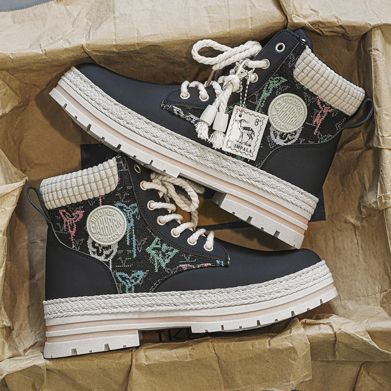 Damen modische und robuste Schnürboots aus strapazierfähigem Material mit einzigartigem Design R&B