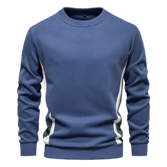 Herren nan Rundhals-Sweatshirt aus Baumwollmix mit seitlicher Kontrastpaspel und schmaler Silhouette R&B