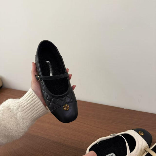 Damen Elegante Ballerinas mit Komfort-Sohle und stylischem Riemen R&B