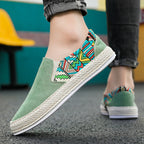 Damen Slip-On Freizeitschuhe mit buntem Ethnomuster