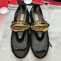 Damen edle Netz-Sandalen mit luxuriösem Goldakzent R&B