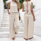 Damen Luftiges Zweiteiliges Outfit mit wellenförmigem Saum R&B