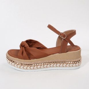 Damen Plattform-Sandalen mit raffinierter Knotenoptik R&B