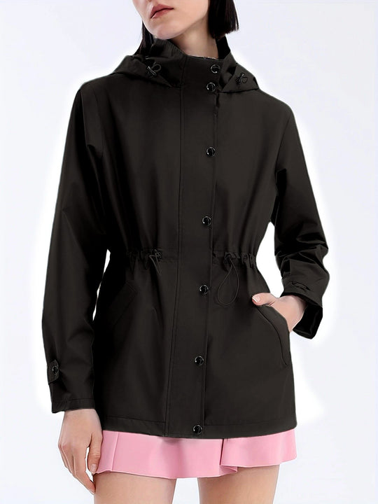 Damen funktionale Übergangsjacke mit verstellbarem Bund und Kapuze R&B