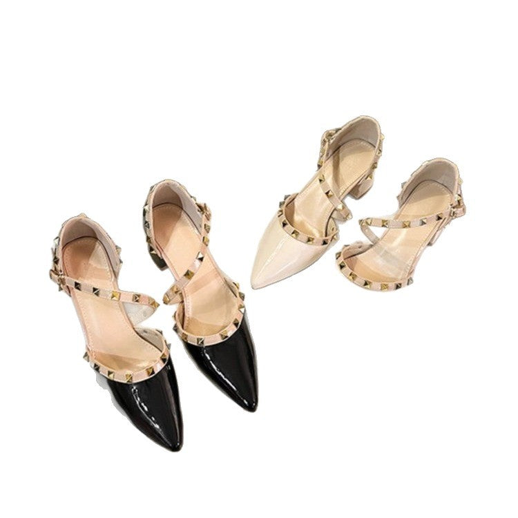 Damen Elegante Ballerinas mit modischen Glitzer-Akzenten und verstellbarem Riemendesign