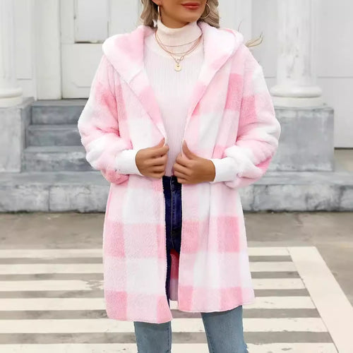 Damen Kuschelige Wolljacke mit Karomuster R&B