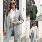Damen Strickjacke mit strukturiertem Zopfmuster und lässigem Schnitt R&B