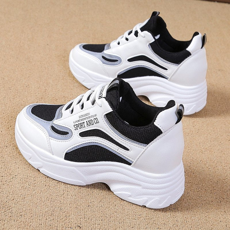 Damen Sportliche Sneakers mit hoher Sohle und atmungsaktiver Mesh-Oberfläche R&B