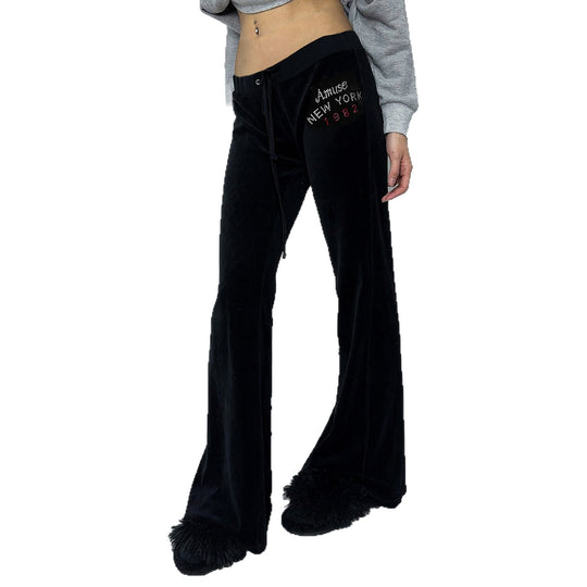 Damen Velours Schlaghose R&B