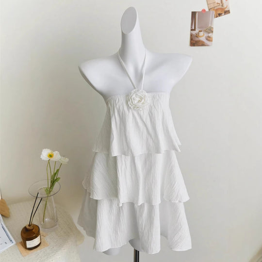 Damen luftiges Strandkleid mit Rüschendetails R&B