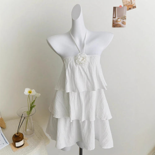 Damen luftiges Strandkleid mit Rüschendetails R&B