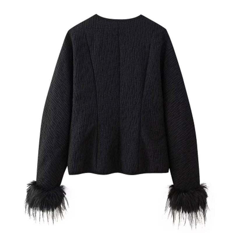 Damen Jacke mit Volantdetails und plissierter Struktur R&B