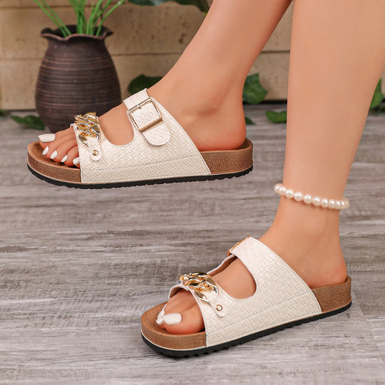 Damen Badesandalen mit modischem Verschluss und ergonomischer Sohle R&B