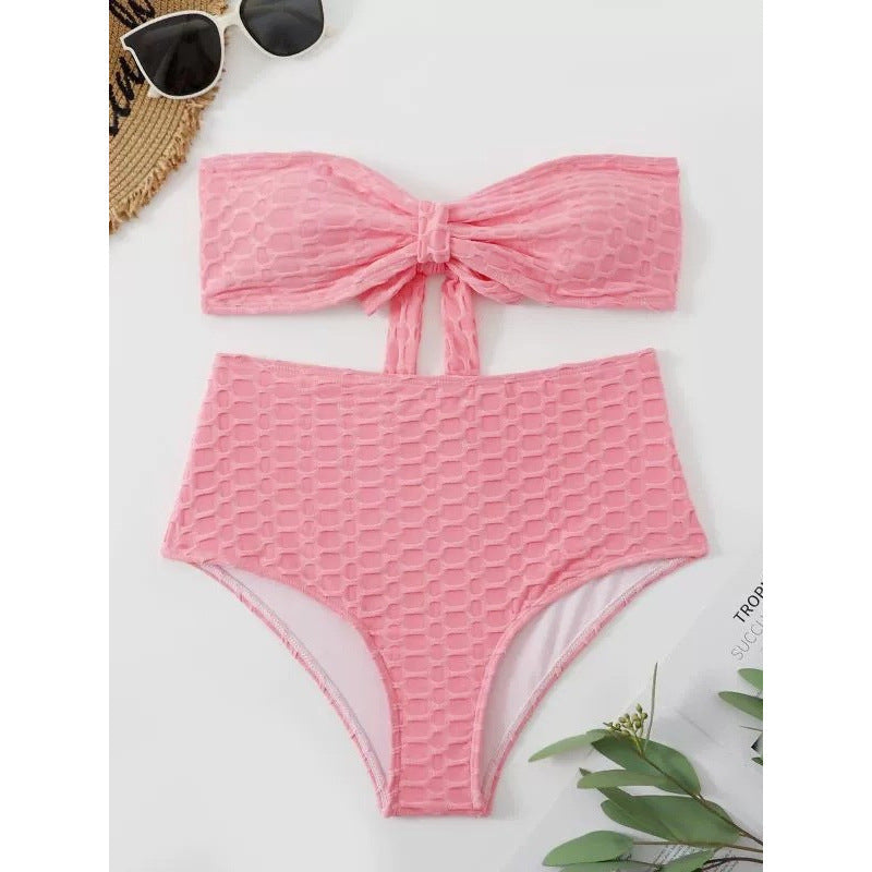 Damen Hochgeschnittener Bikini mit stylischem Knotendetail R&B