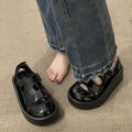Damen bequeme Plateau-Sandalen mit verstellbaren Klettverschlüssen und rutschfester Sohle R&B