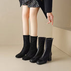 Damen Elegante und modische Ankle Boots mit zeitloser Spitze und komfortablem Blockabsatz R&B